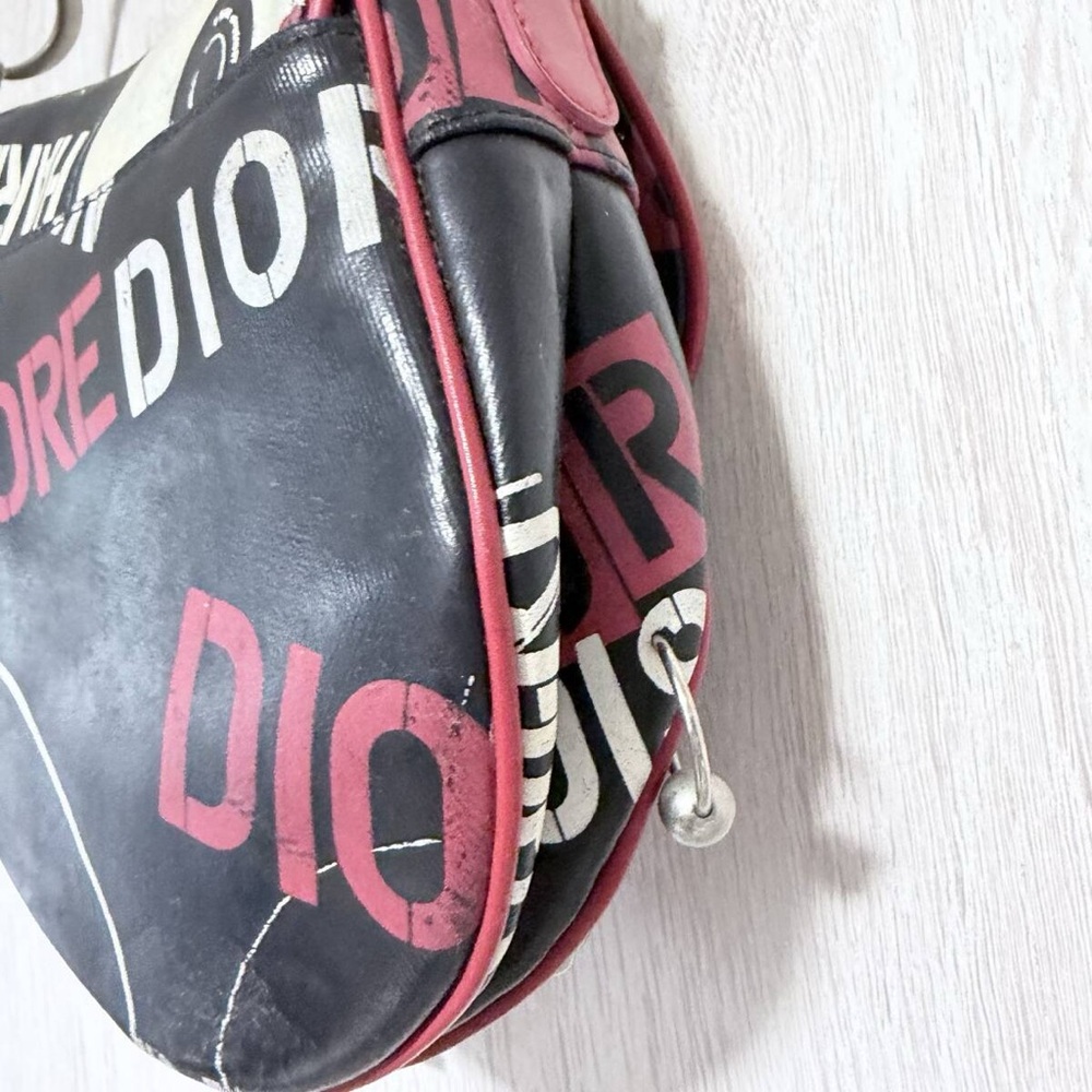 RARE Dior x Galliano Black, Red & White Hardcore Poison Saddle Bag - Picture 8 of 12